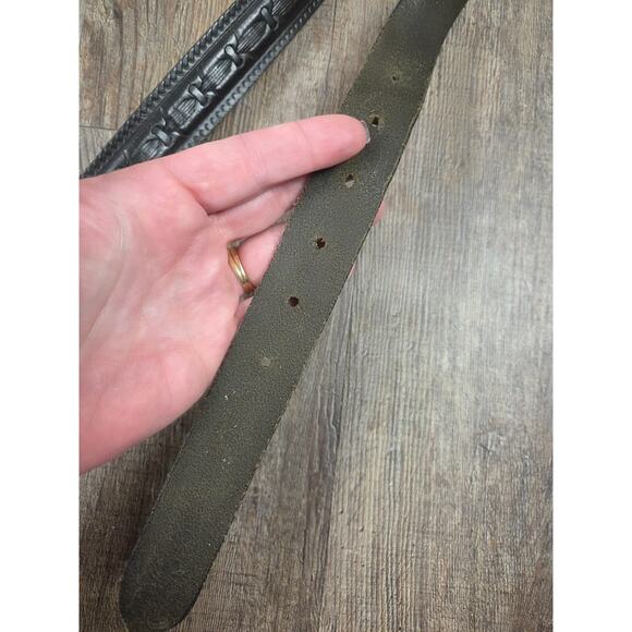 Echt Leder Leather Black Genuine Leather Women's Belt Made in Italy Large - Picture 5 of 10